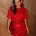 Zara Dresses | Bloggers Fav Zara Red Sequin Short Dress | Color: Red | Size: Various