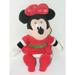 Disney Toys | Disney Minnie Mouse Plush Stuffed Toy Wearing Christmas Outfit & Bow | Color: Red | Size: Osg
