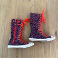 Converse Shoes | Converse | All Star Calf High Sneaker Shoe Lace Up Rare Size Junior 2 Purple | Color: Orange/Purple | Size: 2g