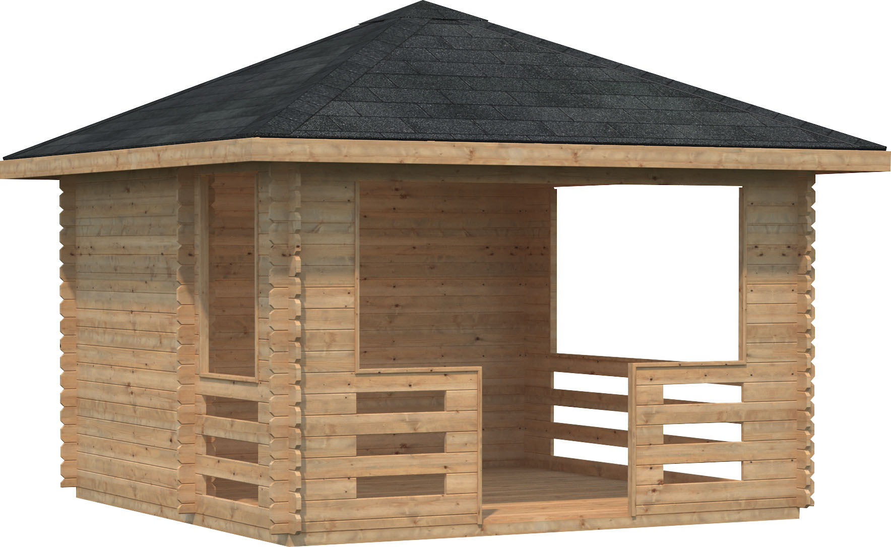 Gartenhaus PALMAKO "Pavillon Julie", braun (hellbraun), Fußboden im Gartenhaus, ohne Dacheindeckung, Massivholz, Gartenhäuser, hellbraun