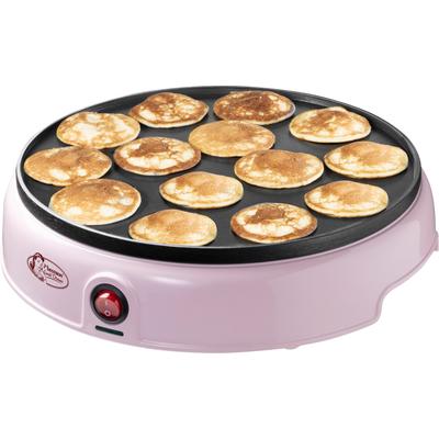 BESTRON Poffertjes-Maker "APFM700SDP" Crepesmaker Retro Design, Mini Pfannkuchen Automat, mit Antihaftbeschichtung rosa