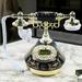 Mkyiongou Retro Luxury Push Button Phone European Style Antique Corded Telephone Gold