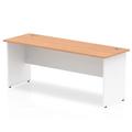 OPO Impulse Freestanding 1800mm Panel End Rectangular Desk | Sturdy Build Weather & Heat Resistant Melamine Finish Straight Desk Oak White
