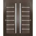 Closet Door - SARTODOORS Quadro Frosted Glass Paneled Wood Sliding Closet Brown Doors Wood in Brown/Green | 80 H x 72 W x 1.5625 D in | Wayfair