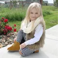 Gilet en Fausse Fourrure pour Enfant Vêtement Chaud d'Hiver à la Mode pour Fille de 1 à 5 Ans