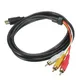Câble audio vidéo AV compatible HDMI mâle vers 3 RCA adaptateur de câble connecteur de