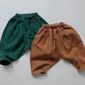 Pantalon en coton pour enfants de 1 à 6 ans couleur unie taille élastique décontracté pour bébés
