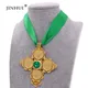 Collier plaqué or éthiopien pour femme chaîne avec pendentif grande pièce de monnaie croix 215