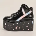 Chaussures à Plateforme Plate pour Femme Baskets Optiques Astronomiques Styliste Runway Round