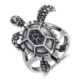 Bague rétro en métal exagéré unisexe bague en forme d'animal tortue bijoux nouvelle collection