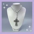 Godly Juice-Collier chapelet croix ange pendentif Halloween perlé charme Witcher bijoux