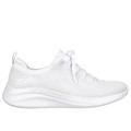 Skechers Women's Ultra Flex 3.0 - Let's Dance Sneaker | Size 9.0 | White/Silver | Textile/Synthetic | Vegan | Machine Washable