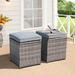 Latitude Run® Ottoman w/ Cushion Wicker/Rattan in Gray | 17 H x 14.2 W x 14.2 D in | Outdoor Furniture | Wayfair B0880BCECD4142D6B1C384E93A5209D8