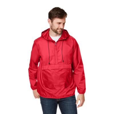 Team 365 TT77 Adult Zone Protect Packable Anorak Jacket in Sport Red size 2XL