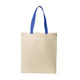 Port Authority BG1500 Core Cotton Tote Bag in Natural/True Royal Blue size OSFA