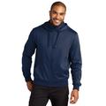 Port Authority F814 Smooth Fleece Hooded Jacket in River Blue Navy size Small | Polyester