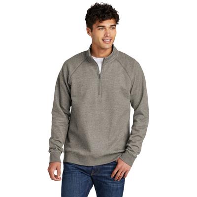 Sport-Tek STF202 Drive Fleece 1/4-Zip Pullover T-Shirt in Vintage Heather size 3XL | 60/40 cotton/polyester