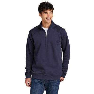 Sport-Tek STF202 Drive Fleece 1/4-Zip Pullover T-Shirt in True Navy Blue size Large | 60/40 cotton/polyester