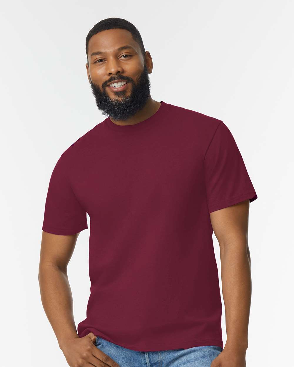 Gildan G650 Softstyle T-Shirt in Maroon size XL | Cotton 65000