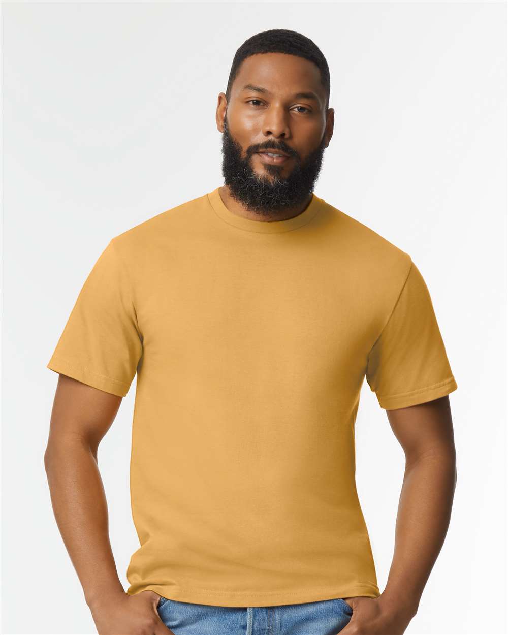 Gildan G650 Softstyle T-Shirt in Mustard size XL | Cotton 65000