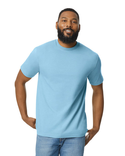 Gildan G650 Softstyle T-Shirt in Light Blue size Large | Cotton 65000