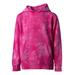 Independent Trading Co. PRM1500TD Youth Midweight Tie-Dye Hooded Pullover T-Shirt in Tie Dye Pink size Medium | Cotton/Polyester Blend