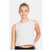 Next Level 5083 Women's Festival Cropped Tank Top in White size Medium | Cotton/Polyester Blend