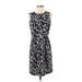 Ann Taylor LOFT Casual Dress - Sheath Crew Neck Sleeveless: Black Animal Print Dresses - Women's Size 2 - Animal Print Wash