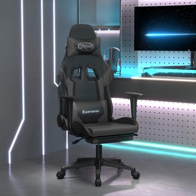 vidaXL Gaming Chair with Footrest multi color Faux Leather