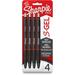 Sharpie S-Gel Pens - Medium Pen Point - 0.7 mm Pen Point Size - Red Gel-based Ink - Black Metal Barrel - 4 / Pack | Bundle of 10 Packs