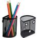 NOGIS 2 Pack Magnetic Pencil Holder Fridge Metal Mesh Basket Storage Organizer with Extra Strong Magnet to Hold Refrigerator Locker Accessories Office Supplies - Black (Semicircle)