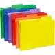 NOGIS Plastic Colored File Folders (12 Pack 6 Colors) Sturdy 3 Tab File Folders Letter Size Folders for Documents 9.4x11.6 File Folders for Filing Cabinet Filing Folders