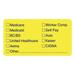 Tabbies Medical Office Insurance Check Labels - 1 3/4 x 3 1/4 Length - Yellow - 250 / Roll | Bundle of 5 Rolls