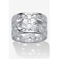 Women's Filigree Vintage-Style Ring In .925 Sterling Silver Jewelry by PalmBeach Jewelry in Silver (Size 5)