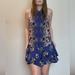 Free People Tops | Blue/Black/Beige Free People Floral Sleeveless Dress/Shirt | Color: Black/Blue | Size: S