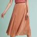 Anthropologie Skirts | Anthropologie Maeve Blush Pink Pleated Metallic Shimmer Midi Skirt | Color: Pink/Silver | Size: Xs