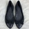 Coach Shoes | Coach Flats Shoes Size 6 B Bow Tie Black Snake Print Leather Women Pointed | Color: Black/Tan | Size: 6