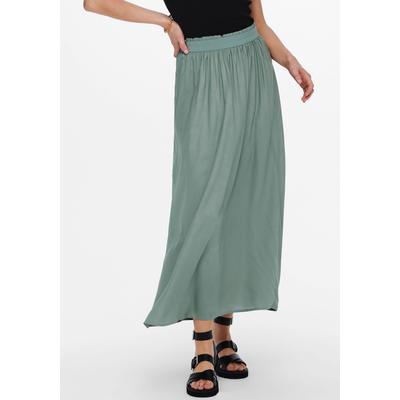 Maxirock ONLY "ONLVENEDIG LIFE LONG SKIRT WVN NOOS", Damen, Gr. M (38), grün (chinois grün), Web, Obermaterial: 100% Viskose, unifarben, modisch, regular fit wadenlang, Röcke Image