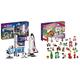 LEGO 41713 Friends Olivias Raumfahrt Akademie Weltraum-Spielzeug mit Raumschiff Space Shuttle und Astronauten-Figuren & 41706 Friends Adventskalender 2022, 24 Weihnachtsspielzeuge