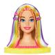 Barbie Totally Hair - Neon-Regenbogen Deluxe Styling-Kopf mit 22 Zubehörteilen, 10 Farbwechselelementen und Color Reveal-Accessoires, inklusive Aufbewahrungsfach, ab 3 Jahren, HMD78