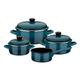 GSW 190107 Blue Shadow 7-Piece Saucepan Set, Steel Enamel