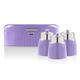 Swan Retro Bread Bin and Canisters Set in Purple, Handy Storage, Generous Capacity, Chrome Details, STP1024PURN