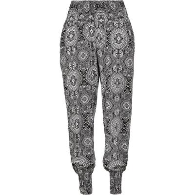 Stoffhose URBAN CLASSICS "Urban Classics Damen Ladies Sarong Pants", Damen, Gr. S, US-Größen, schwarz-weiß (bandana), 100% Viskose, unifarben, loose fit, Hosen Image