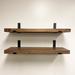 17 Stories Calheme Rustic Shelves w/ J Brackets Wood in White/Brown | 1.75 H x 36 W x 10 D in | Wayfair 9A2C0253FA954890B2FFFBE44082FD3C