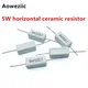 10Pcs 5W 1RJ 1.2R 1.5R 1.8R 2RJ 2R2J 2.4ΩJ 2.5RJ 2.7RJ 3RJ 3.3R 3R6J OHM Horizontale Résistance au