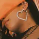Boucles d'oreilles en cristal grand cœur d'amour strass géométriques bijoux pour femmes cadeaux