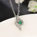 Huitan – collier à pendentif couleur argent pour femmes chaîne O polyvalente accessoires de