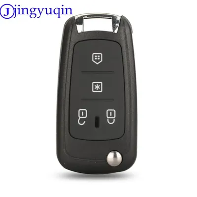 Jingyuqin – étui pliable pour clé télécommande à 4 boutons coque de remplacement pour voiture Fiat