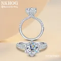 NKBathroom-Bagues Moissanite G ignorent 5ct pour femme argent regardé 925 plaqué or blanc 14