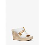 Michael Kors Bradley Linen Blend Canvas Wedge Sandal White 8